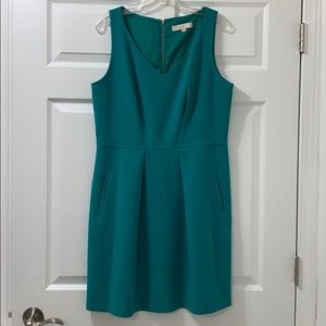 LOFT Pleated Teal Dress